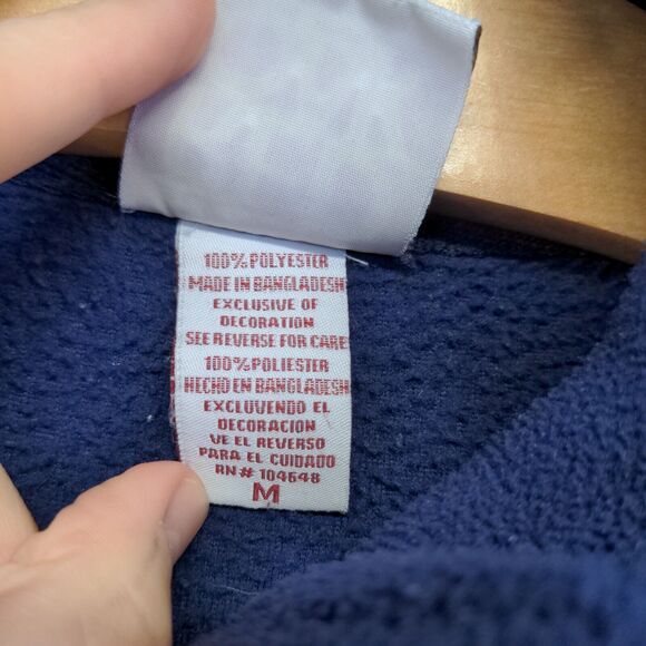 Red Oak Men's 1/4 Zip Fleece Jacket Blue Medium Notre Dame Embroidered - Picture 10 of 13